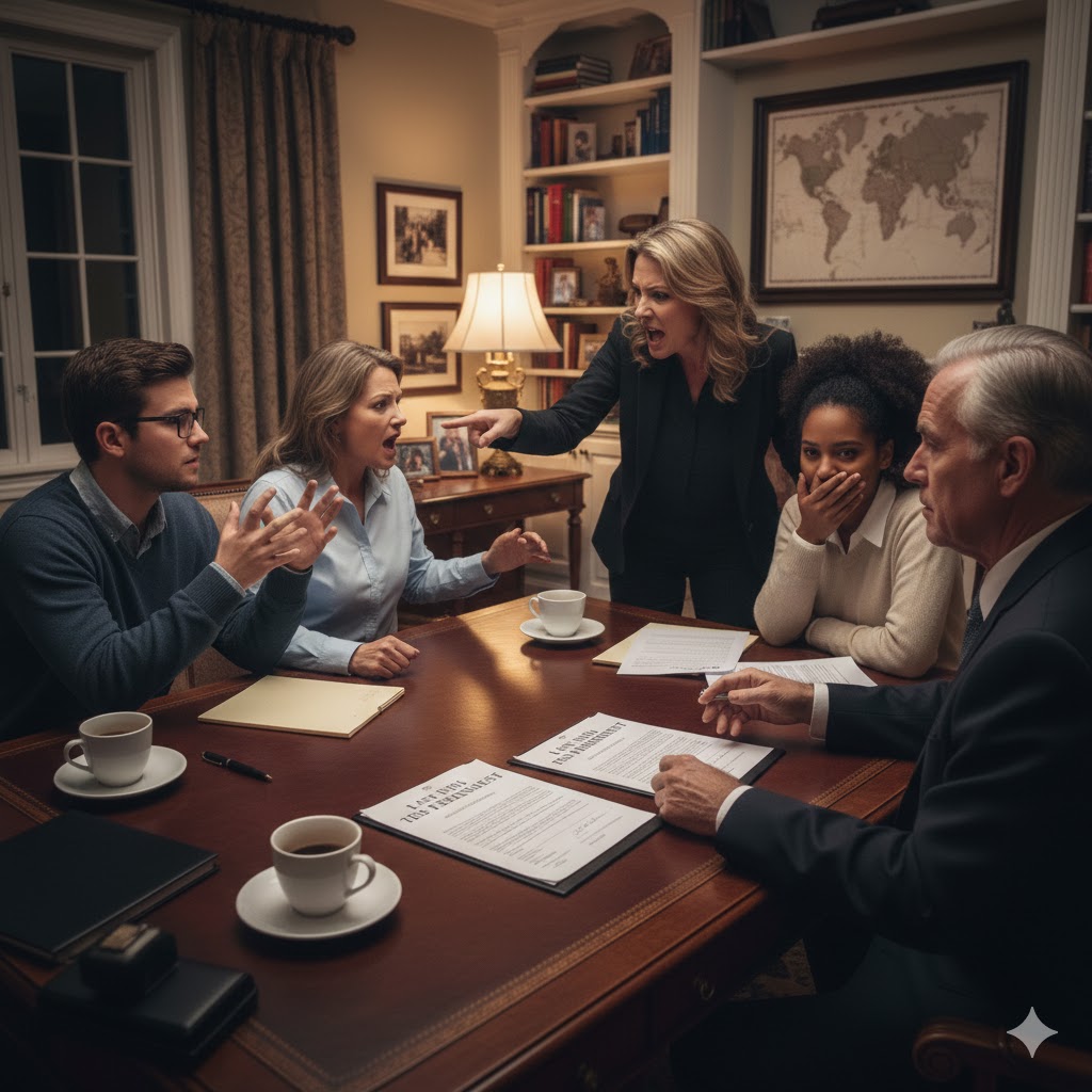 Professional mediation session with mediator facilitating discussion between parties